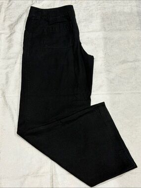 AB Studio Black Wide Leg Linen Blend Pants Size 8